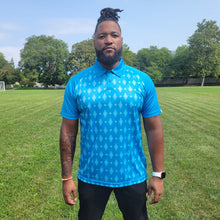 Load image into Gallery viewer, HYBRID ELITE POLO - BLUE DIAMONDS