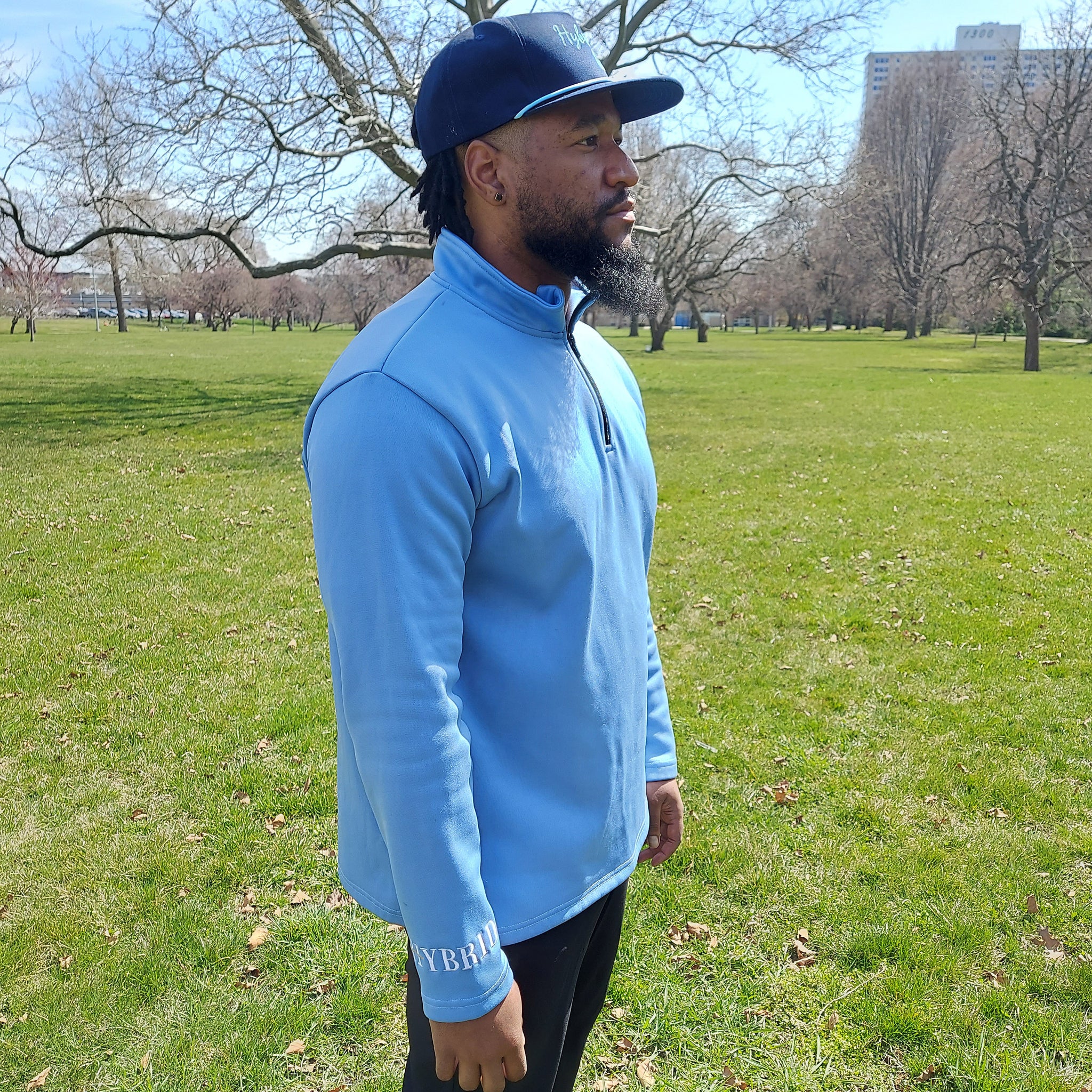 HYBRID HALF ZIP PULLOVER - LIGHT BLUE – Hybrid Golf