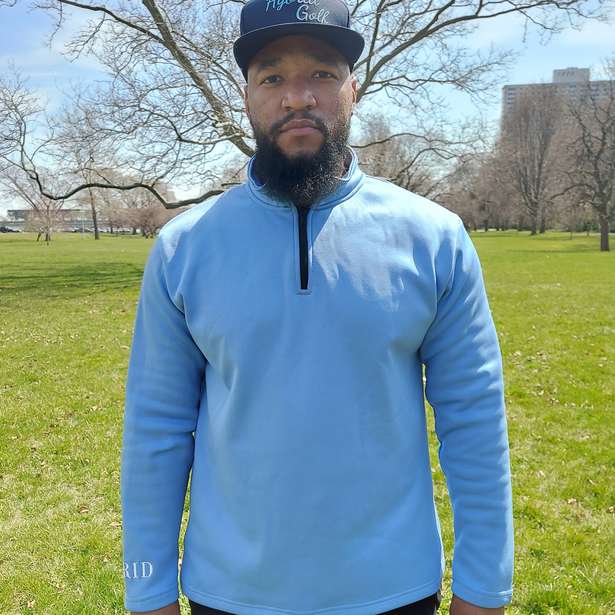 HYBRID HALF ZIP PULLOVER - LIGHT BLUE – Hybrid Golf